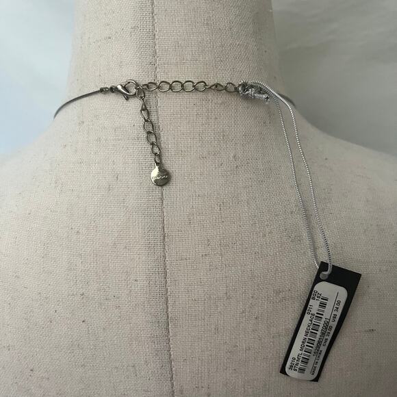 Bebe Chunky Statement 19" Necklace Black Gold Silver Geometric Wire chain New - Picture 9 of 11